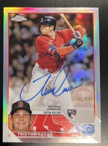 2023 Topps Chrome Refractor Autographed Rookie Triston Casas 028/499 Red Sox - Picture 1 of 5