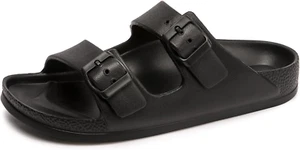 Women'S Comfort Slides Double Buckle Adjustable EVA Flat Sandals - Picture 1 of 8