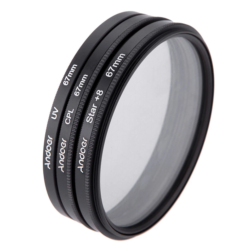 Andoer 67mm Filter Set  & CPL Filter & Star8 Filter & Bag for Canon  Q2F8 - Image 1 of 4
