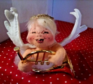 Annalee 1991 Angel on A Cloud with French Horn 7" Mobility Doll NWT - Picture 1 of 3