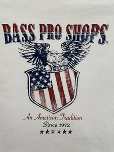 Bass Pro Shop Mens Size 3XL Short Sleeve Cotton White Crew Neck Graphic T-Shirt - Picture 1 of 5