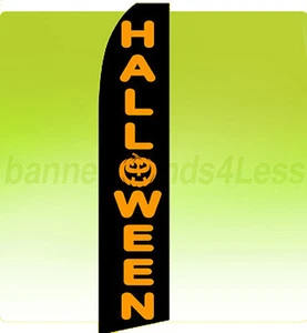 HALLOWEEN Feather Swooper Flutter Tall Banner Sign 11.5' Flag - kf - Picture 1 of 1