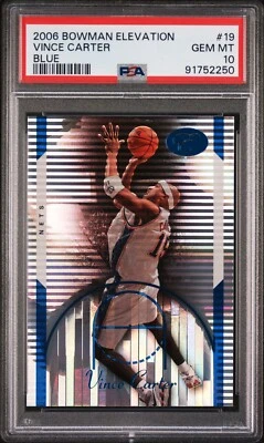 2006 BOWMAN ELEVATION VINCE CARTER BLUE #/399 *PSA GEM MINT 10 - POP OF 1! - Image 1 of 2
