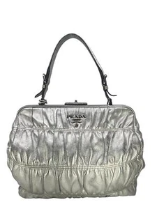PRADA Gaufre Nappa Leather Dressy Frame Top Bag - Picture 1 of 10