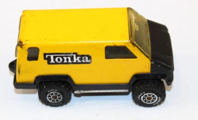 Tonka Toy 1978 furgoneta amarilla diecast largo 3,75" pestillo de enganche vintage Foto 1 de 4