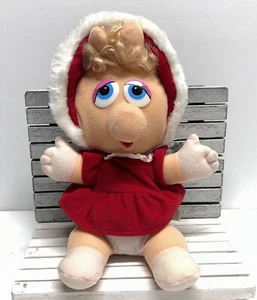 Jim Henson Muppet Baby Miss Piggy Christmas Plush 11" Vintage 1987 VGC - Picture 1 of 4