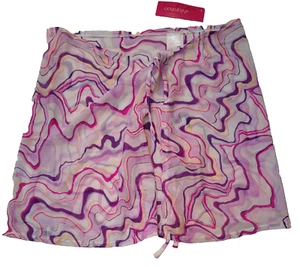 Girls Xhilaration Swim Coverup Mesh Wrapped Swim Skirt Purple Waves Large  8-14 - Picture 1 of 4