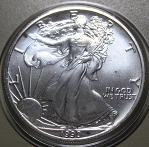 USA-Amerika 1 Dollar 1990 Silber 1 oz American Silver Eagle Liberty #F5539 ST-BU - Bild 1 von 5