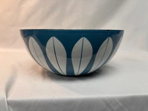 Large Catherineholm enamelware Lotus Bowl 9 1/2" blue white Norway - Picture 1 of 8