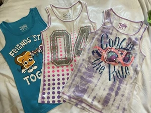 Justice Tank Top Shirts Girls Size 10 Lot Of 3 - Picture 1 of 22