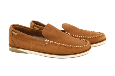 Timberland Scarpe Uomo UK8.5 EU43 Marrone Pelle Slipper Mandorla Zeh Vero Nuvole - Immagine 1 di 4