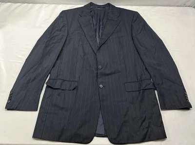 Hickey Freeman Blazer 42L Loro Piana Tasmanian Super 120’s Navy Pinstripe Wool - Image 1 of 4