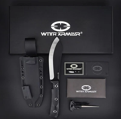 DAVGEAR WithArmour Professional BigMuk-BK Camp Knife Bushcraft Messer 1095 Stahl Micarta