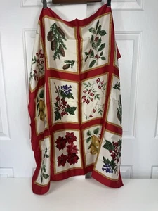 Echo Holiday Plants Greenery Red Silk Scarf Large 36 inches - Picture 1 of 15