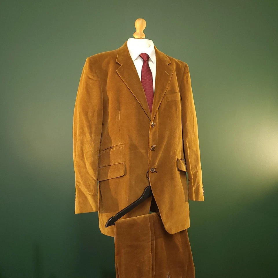 Conjunto de traje de pana Aquascutum para hombre 44L (W36xL29) conjunto de 2 piezas pantalones blazer Foto 1 de 4