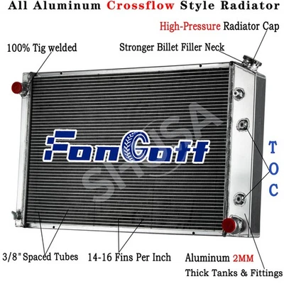 4 ROW ALUMINUM RADIATOR Fit 73-87 83 Chevy C/K C10 C20 C30 K10 K20 GMC C15 Truck - Image 1 of 4
