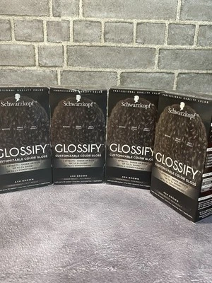 SCHWARZKOPF GLOSSIFY CUSTOMIZABLE COLOR GLOSS Lot of 4! ASH BROWN - 1 APP - Image 1 of 4