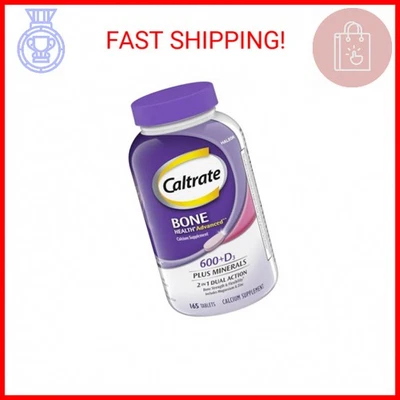 Caltrate 600 Plus D3 Plus Minerales Calcio y Vitamina D Suplemento Comprimidos, Bon Foto 1 de 2