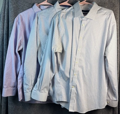 Lot of 3 Shirts Tommy Hilfiger Society of Threads  Mens Stretch  18 / 18.5 34/35 - Image 1 of 4