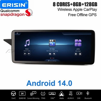 Qualcomm 12,3" Android 14 Autoradio Navi CarPlay Mercedes E Klasse S212 8+128GB - Bild 1 von 4