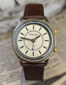 Soviet vintage mechanical wirst watch Poljot Alarm Signal Bzzz USSR 2612.1 18j - Picture 1 of 21