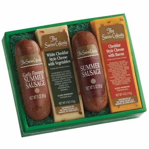 The Swiss Colony Cheese & Sausage 4-Pack – Original and Garlic Summer Sausage... - Picture 1 of 3