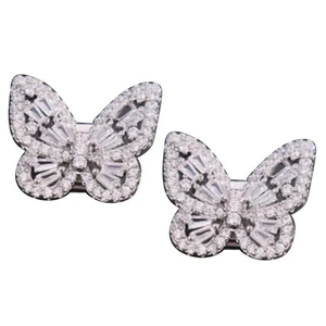 Butterfly Rhinestones Clip on Earbuds Open Ear, Removable Ear Accessories Decor - Picture 1 of 13
