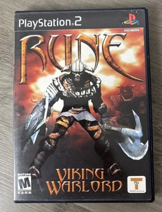 Rune: Viking Warlord PS2 (Sony PlayStation 2, 2001) Etiqueta Negra Completo En Caja Original - Imagen 1 de 4