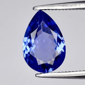 💎 1,47ct VVS Birne Natur Violett Blau Tansanit - Top, Tansania Edelstein - Bild 1 von 4