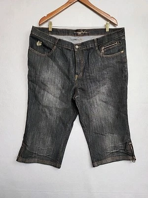 Pantalones Cortos de Jean Sueltos Vintage Ruff Ryders Talla 22 Cyber Y2K Grunge Negros  Foto 1 de 4