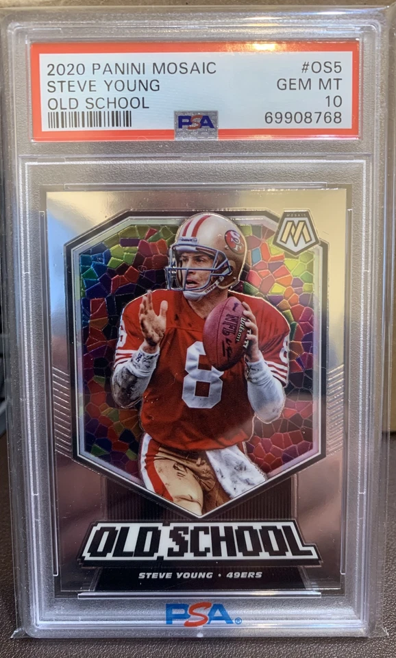 2020 Panini Mosaic #OS5 Steve Young Old School PSA 10 Gem Mint - Image 1 of 2