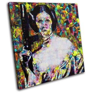 Carrie Fisher Leia Pop ikonische Prominente EINZELNE LEINWAND WANDBILD Bild Druck - Bild 1 von 1