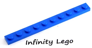 12 LEGO Blue Plate 1 x 10 (4477) - (12 Pieces) - Picture 1 of 2