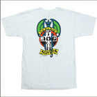 DOGTOWN SKATEBOARDS - RED DOG DESIGN, GREEN WING WHITE T SHIRT - S M L XL