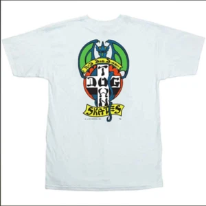 DOGTOWN SKATEBOARDS - RED DOG DESIGN, GREEN WING WHITE T SHIRT - S M L XL - Picture 1 of 2