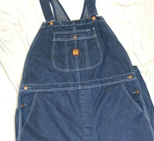 Big Ben Bib Denim Overalls Dark Blue Wash Classic Comfort Workwear Casual 44x30 - Picture 1 of 8