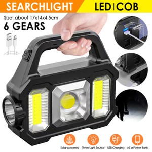 Solar Handheld Lamp LED Flashlight Tactical Torch Lamp Worklight Rechargeable