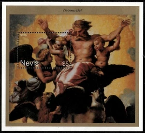 Nevis 1997 - Raphael Christmas Art - Souvenir Stamp Sheet - Scott #1046 - MNH - Picture 1 of 1