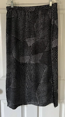 NWT $34 BRIGGS long black white polka dot midi skirt PL petite large - Image 1 of 4