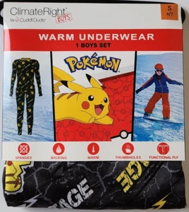 ClimateRight by Cuddl Duds Boys Pokemon Warm Underwear Size S 6/7 BRAND NEW - Picture 1 of 4