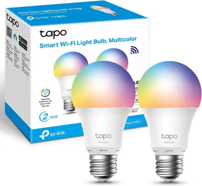 TP-Link Tapo L530E Smart Leuchtmittel E27 RGB dimmbar 8,7=60W 806lm Glühbirne 2x - Bild 1 von 4