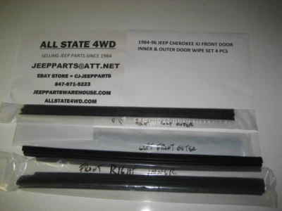 Juego de 4 barrido de ventana interior y exterior delantero L & R 84-96 para Jeep Cherokee Wgn XJ Foto 1 de 3