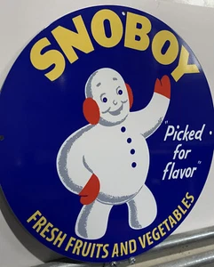 Vintage Style Snoboy Grocery Fruit Vegetable Heavy Steel Metal Top Quality Sign - Picture 1 of 7