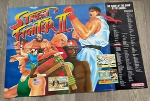 Vintage Retro Street Fighter II 2 Poster Nintendo SNES Poster Rare 1992 - Picture 1 of 12