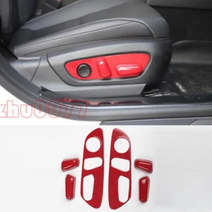 2019-2022 For Lexus ES300h ES350 Red Carbon Fiber ABS Electric Seat Panel Trims - Picture 1 of 3