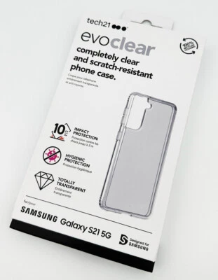 tech21 Samsung Galaxy S21 5G Antimicrobial Strong Tough Clear Back Case Cover - Image 1 of 4