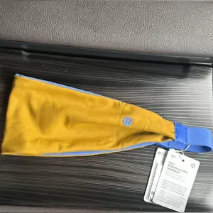 Lululemon Nulu Wide Reversible Headband Wild Indigo Gold Spice NWT - Picture 1 of 4