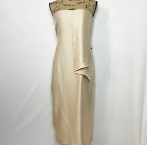 NUEVO Vestido Colección Calvin Klein 10 Oro Sin tirantes Vestido Drapeado Precio de venta sugerido por el fabricante $1,995 - Imagen 1 de 10