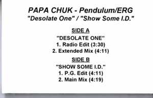 Papa Chuk Desolate One Show ID PROMO ADVANCE DEMO Cassette Tape Single Hiphop - Imagen 1 de 2
