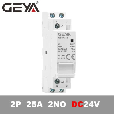 GEYA Modular DC Automatic Contactor 2P 25A 2NO 24V Household Contactor Din Rail - Image 1 of 4